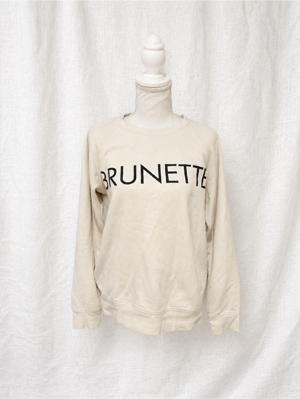 Brunette The Label Cream Logo Crewneck Sweatshirt